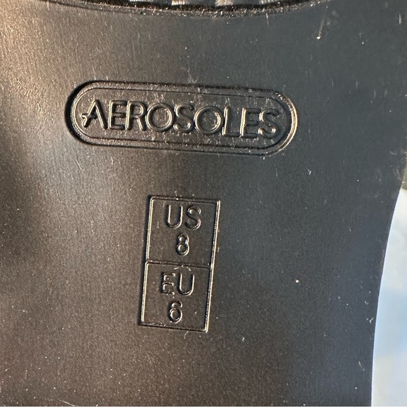 Aerosoles Berri Faux Crocodile Skin Tall Boots Black Sz 8 Like New Classic - Picture 10 of 11